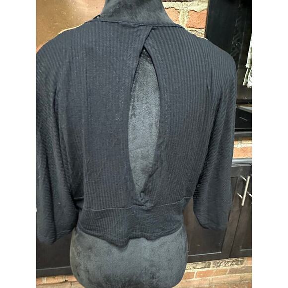 Blue steel Women’s Top Cropped Kimono Sleeves open back XL Retro Y2K Hippie Boho - Picture 2 of 9